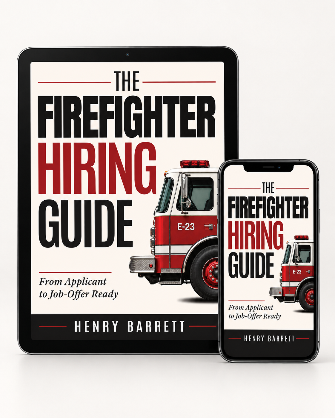 The Firefighter Hiring Guide digital edition on tablet and phone